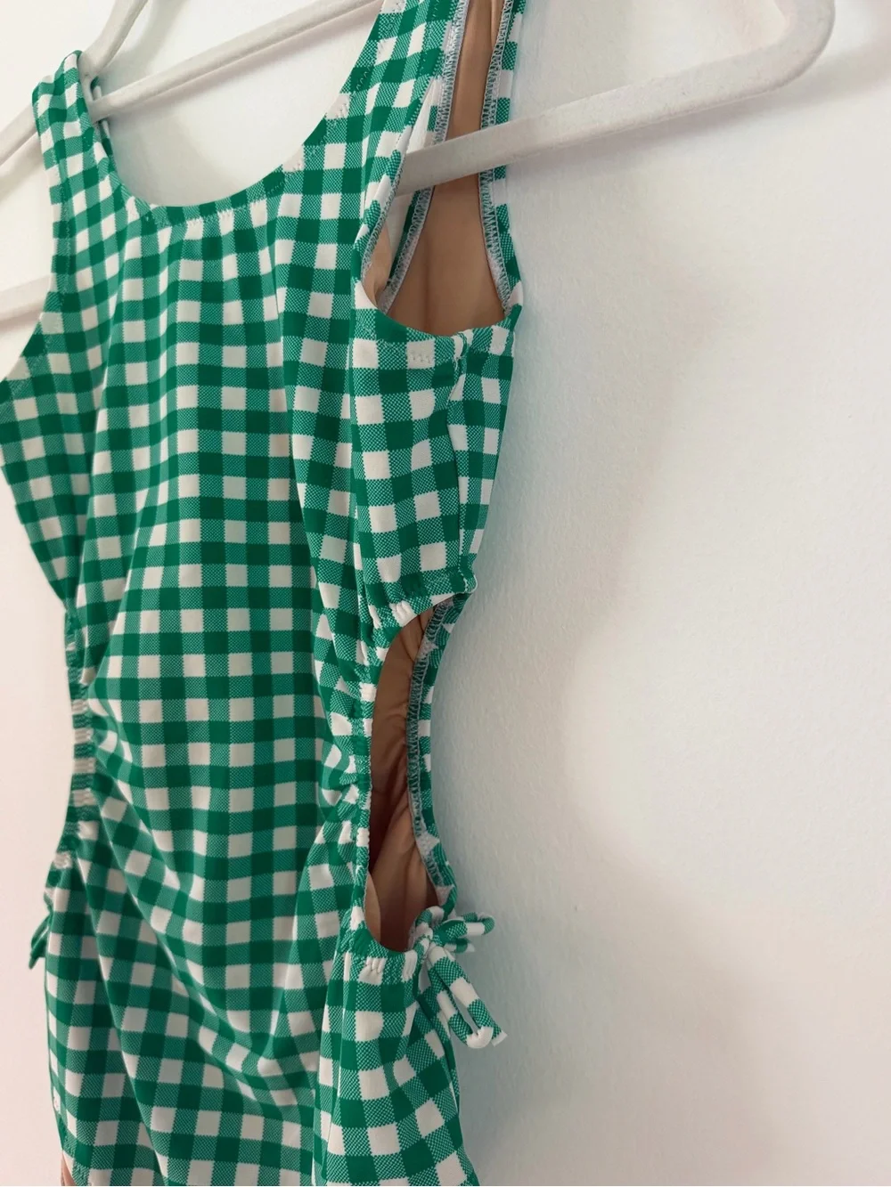 Crewcuts J. Crew Green White Gingham Swimsuit One-Piece